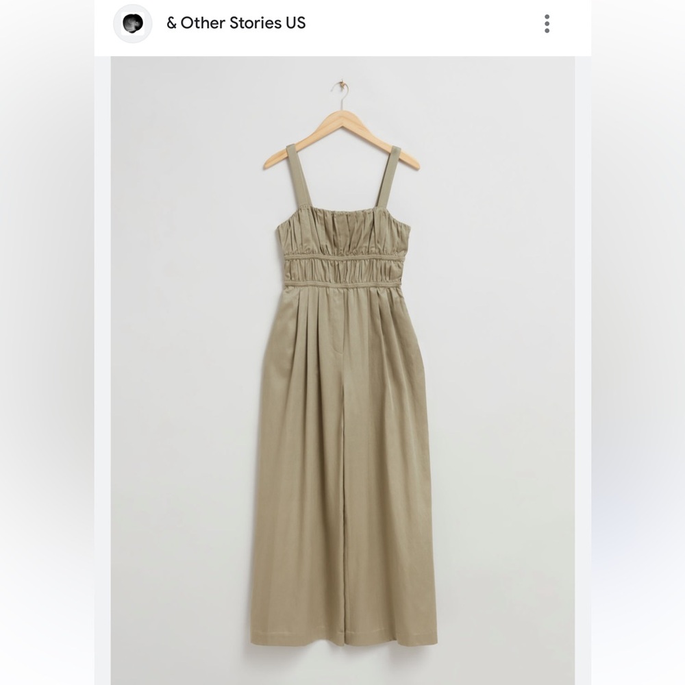 And Other Stories Shirred wide leg jumpsuit